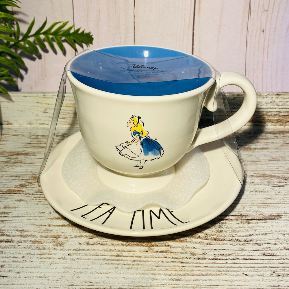 Rae Dunn Alice In Wonderland TEA TIME cup with saucer DISNEY